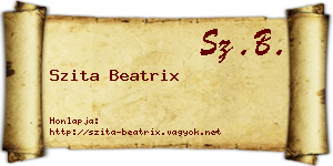 Szita Beatrix névjegykártya